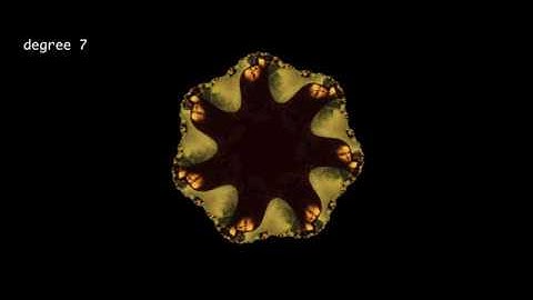 Orbit trap fractal animation - various degrees along curves