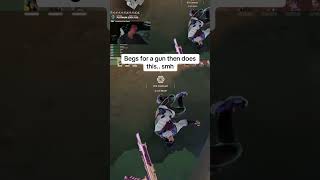 Mind you he asked for a gun #valorant #fyp #games #twitch #funny like for pt. 2 #shorts #videogame