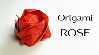 Origami Rose. How To Make Paper Rose. Origami Flower.