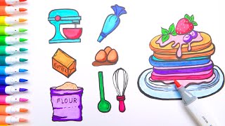 Drawing And Painting Food🥞🥚🪺🥕 I Drawings For Kids I Drawing And Coloring Idea #33