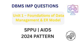 DBMS Unit 1 Important Questions | Foundations of Data Management & ER Model | SPPU AIDS 2024 Pattern