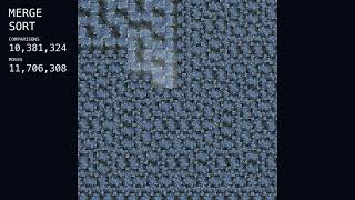 The Starry Night, Reassembled by Merge Sort — 1,048,576 Pixels Sorted Into the Original (4K)