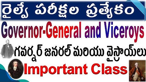 Governor Generals & Viceroys Class | Railway Exams Special for all by SRINIVASMech