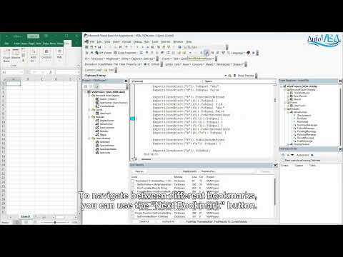 Auto VBA 11 - Toggle Bookmark & Next Bookmark