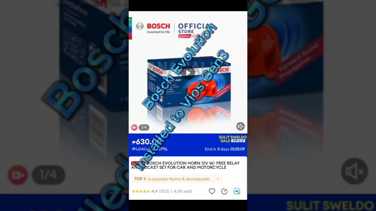 Bosch Evolution Fanfare Horn installed on Vios Gen3 no cutting, no splicing