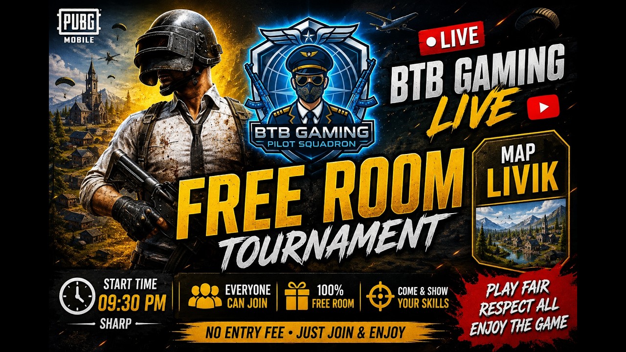 🔴 BTB GAMING LIVE | FREE LIVIK ROOM 🔥 | JOIN NOW & SHOW YOUR SKILLS!