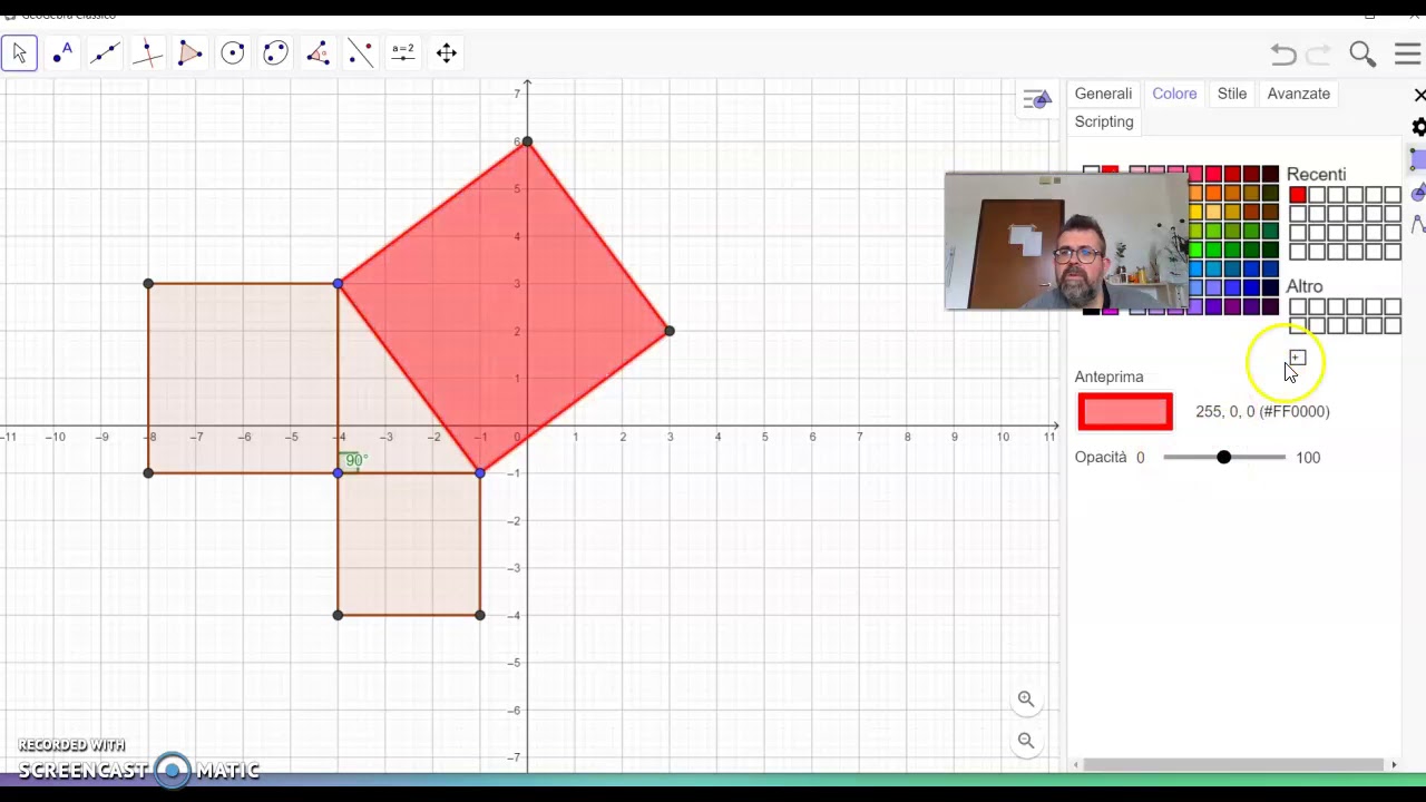 II MEDIA GEO, il teorema di Pitagora con GeoGebra