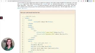 W01: About Me Webpage (Full code with me video)