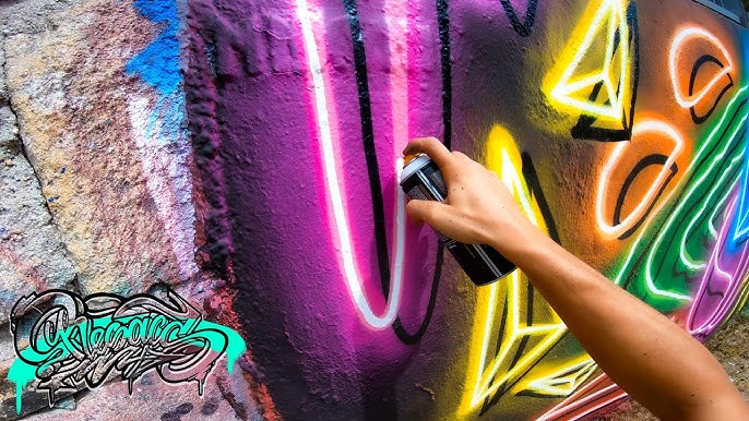 Artist Adam Fu has mastered creating neon effects with spray paint