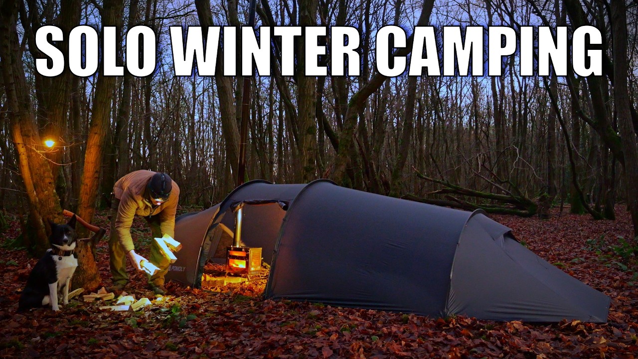 Cold Weather Camping with My Dog - Using a Wood Stove