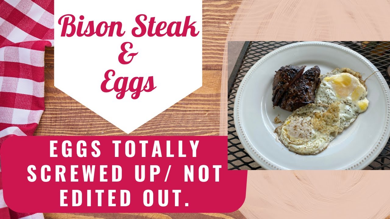 Bison sirloin steak for breakfast, Waffle House style on the Blackstone