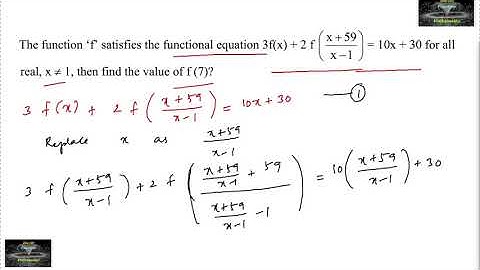 The function f satisfies the functional equation 3f(x) +2f(x+59/x-1) = 10x +30 for all real then