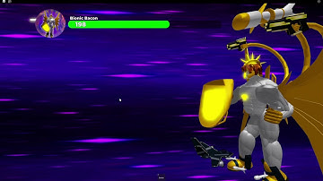 BIONIC BACON (NEW BOSS) NO DAMAGE |  Mega Noob Simulator ATTACK OF THE ALIENS UPDATE