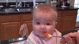 Baby Ava Eating Vegetables For The First Time (Carrots) - Funny