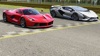 Ferrari LaFerrari vs Lamborghini Sian at Monza Full Course screenshot 3