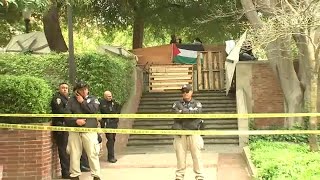 Pro-Palestinian protesters build new encampment at UCLA; tactical alert issued by LAPD