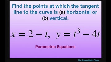 Find points where tangent line to curve is horizontal, vertical. x = 2-t, y = t^3 -4t.