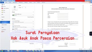 surat pernyataan hak asuh anak pasca perceraian