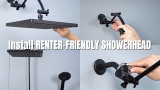 How to DIY Install Hibbent Rian Showerhead Combo | Renter-friendly Easy Installation Tutorial