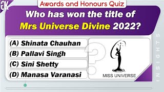 Awards And Honours 2022 Quiz Important Awards 2022 In English Imp Gk Questions On Awards