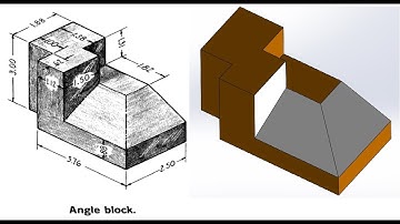 Angle Block in SolidWorks | SolidWorks Tutorial | Part Design | Part No.#33
