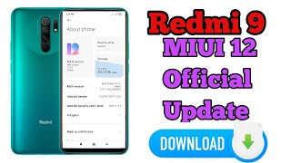 Redmi 9 MIUI 12 Update || MIUI 12 Global Stable Update For Redmi 9