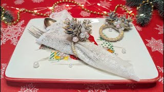 DIY Christmas Napkin Rings 🎄 | Create Elegant Handmade Decor for Your Holiday Table Setting ✨