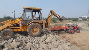 New Jcb 3dx Backhoe Machine Loading Red Mud In Mahindra Tractors | Jcb and Tractor Cartoon Video