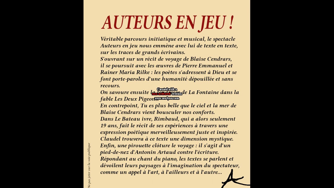 Tu es plus belle que le ciel et la mer de Blaise Cendrars par Antoine