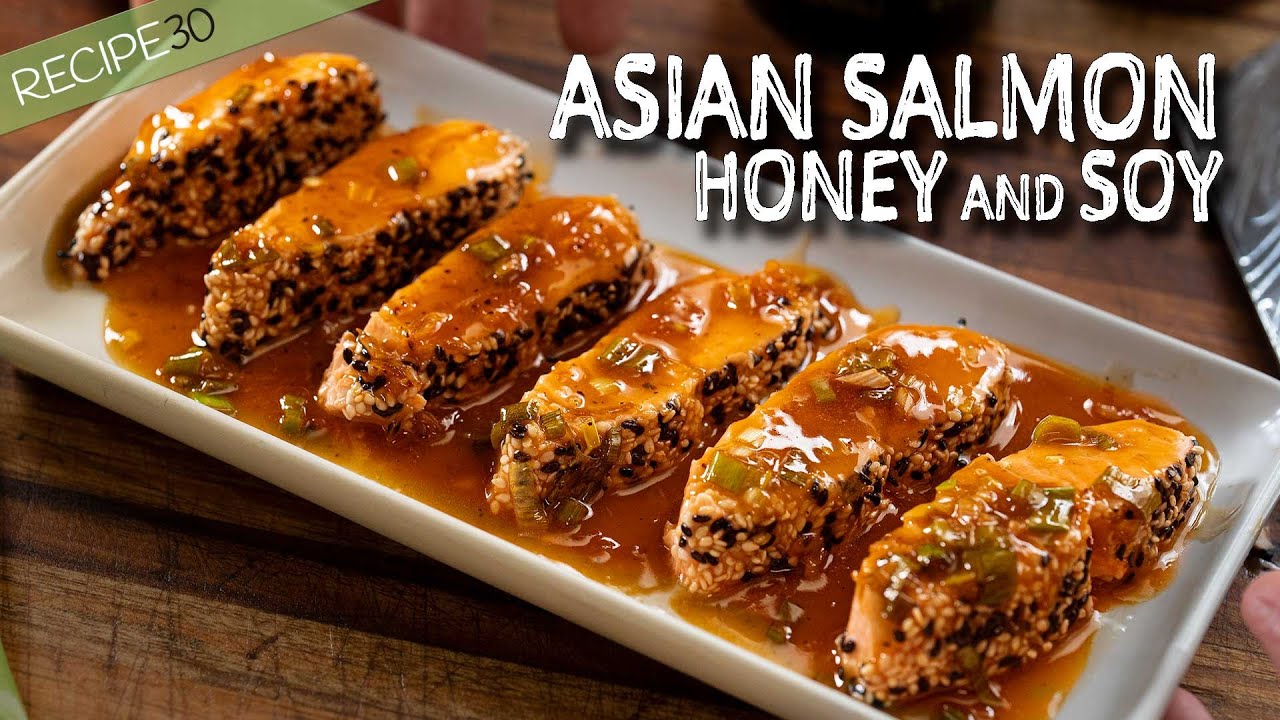 Asian-Inspired Soy Sauce, Honey, and Butter Salmon with a Sesame Seed Crust