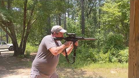 FRT-15 trigger in a 300 BO SIG Rattler. Worlds fastest semi auto. 30 rounds in 1.16 seconds 1400 RPM