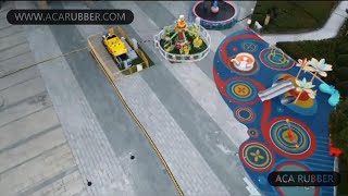 HOW TO INSTALL THE RUBBER PLAYGROUND FLOORING AND METAL KIDS SLIDE PLAYGROUND EQUIPMENT IN PARK