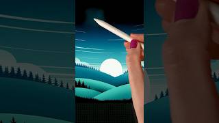 🌟 Night Sky Landscape Drawing on iPad 🌟 #procreate #drawingtutorial