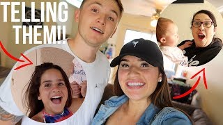 TELLING OUR FAMILY WE ARE PREGNANT!!!