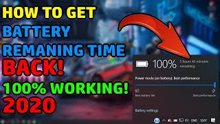 Fix Battery Remaining Time not Showing Issues on Window 10 [100% WORKING] 2020