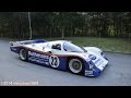 Porsche 962C on the public roads - twin turbo engine start-up & exhaust sound - Asama Motor Festival