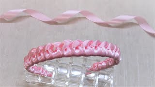 DIY Ribbon Crafts  How to Make a Braided Headband with Satin Ribbon  Amazing Plait Ribbon Hairband