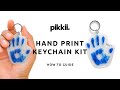 How to make a diy hand print shrink keychain  pikkii custom handprint keyring kit instructions