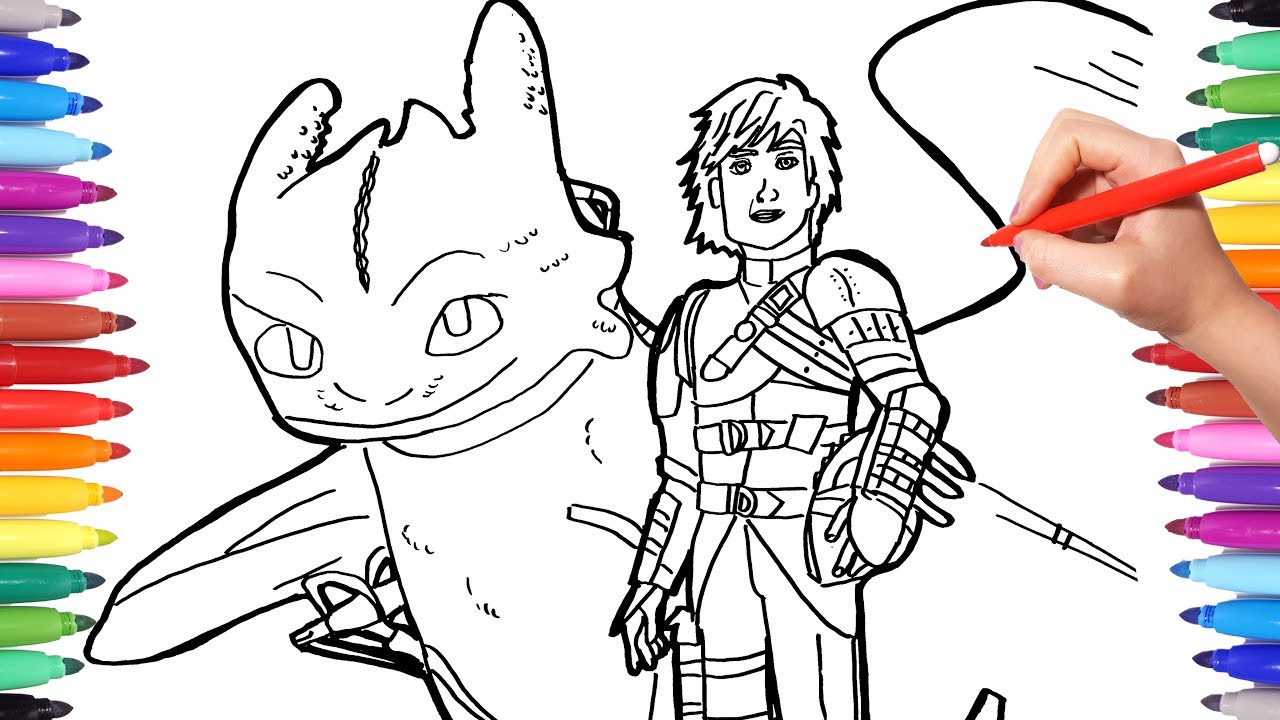 Dragon Trainer 3 Coloring Pages Watch How to Draw Hiccup