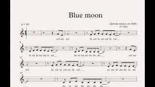 BLUE MOON:  (flauta, violín, oboe...) (partitura con playback) chords