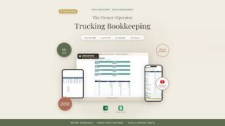 Owner-Operator Trucking Bookkeeping Spreadsheet - Cost Per Mile, Load Profit & Schedule C