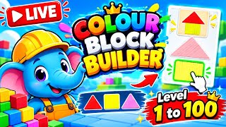 🔥 Colour Block Builder LIVE 🐘🎨 | Level 1 to 100 | Can We Complete Every Level ? Game Fun Heaven 03! screenshot 4