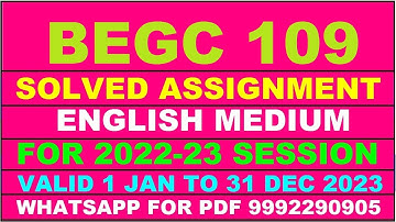 begc 109 solved assignment 2022-23 in english | begc 109 solved assignment 2022-23 | begc 109 2023