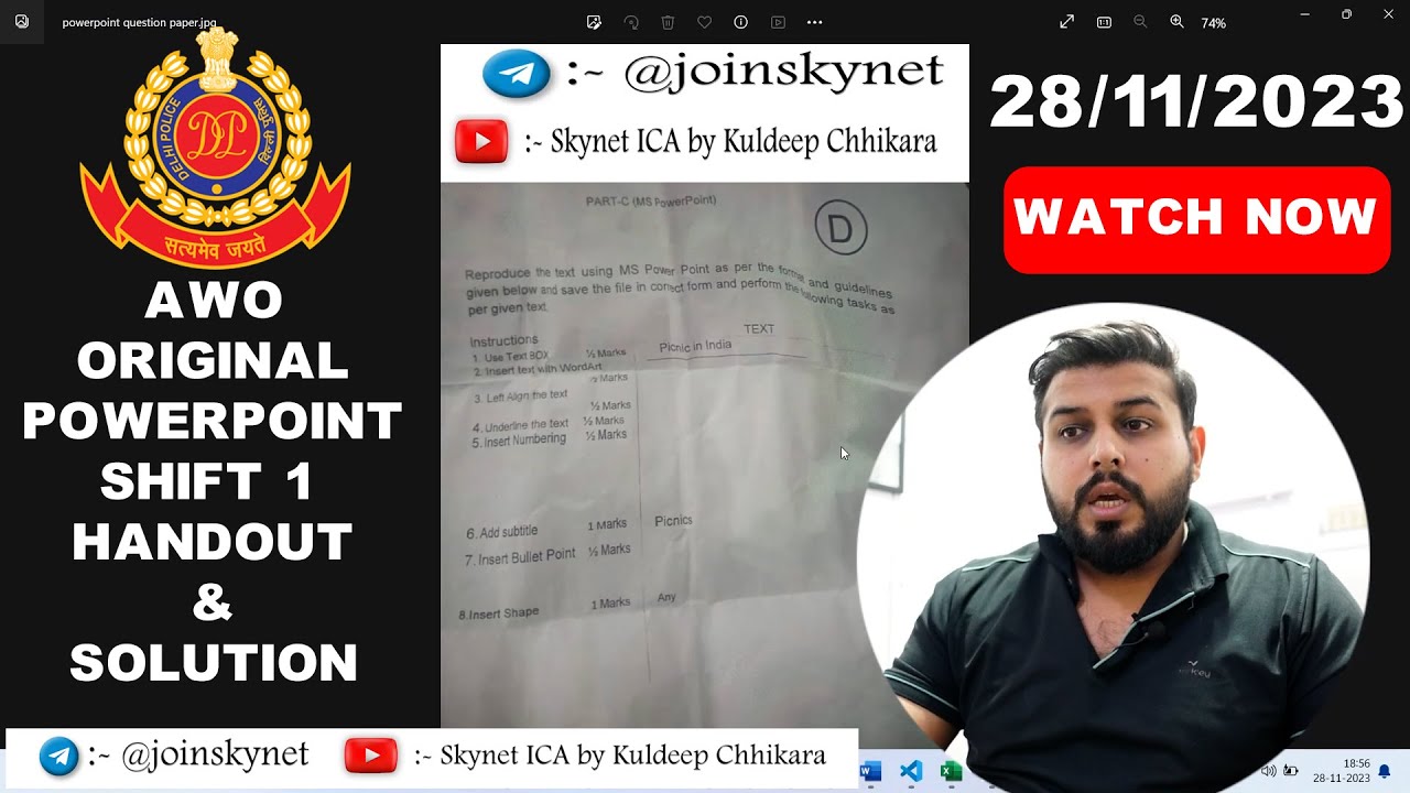 DP AWO Original Shift 1 POWERPOINT Handout & Solution || AWO COMPUTER ...