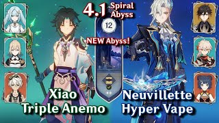 C0 Neuvillette Hyper Vaporize & C1 Xiao Hyper | Spiral Abyss 4.1 - Floor 12 9 Stars | Genshin Impact