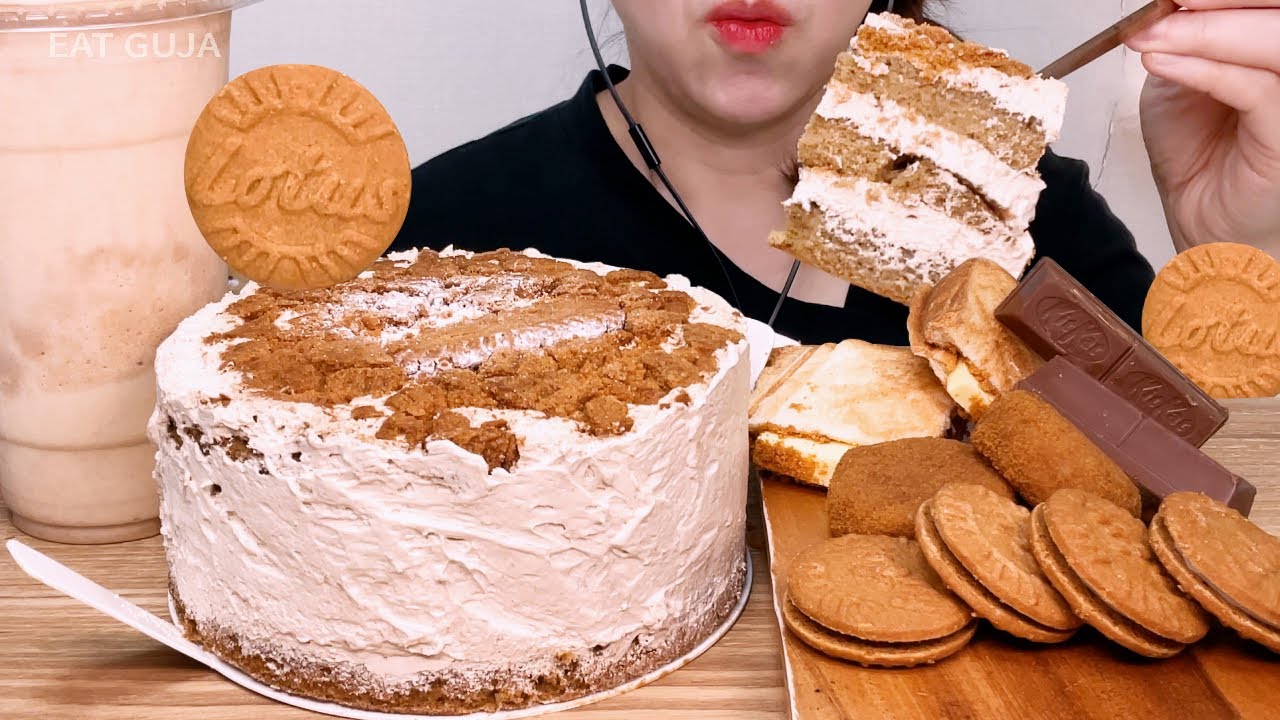 로투스 케이크🍰 로투스 찰떡 토스트 초콜릿 LOTUS CAKE CHOCOLATE DESSERT MUKBANG ロータスケーキチョコレートデザート