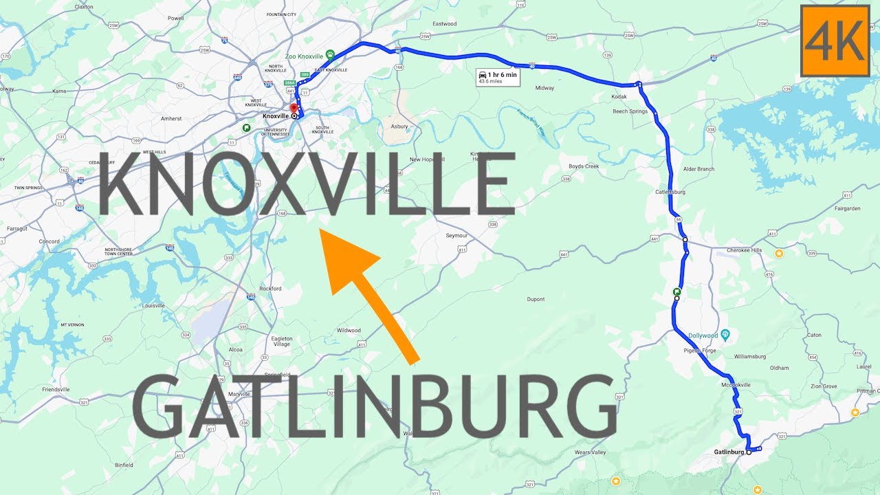 Gatlinburg to Knoxville Tennessee Driving Road Trip 4K Drive YouTube