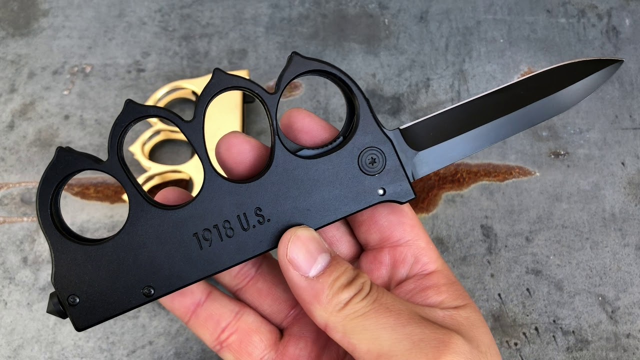Brass Knuckles Folding Knife