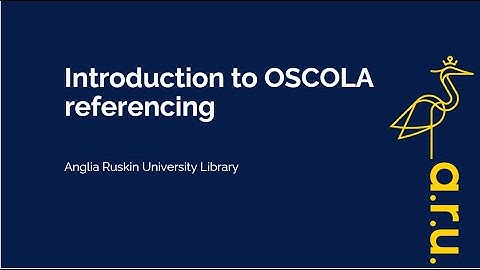 Introduction to OSCOLA referencing