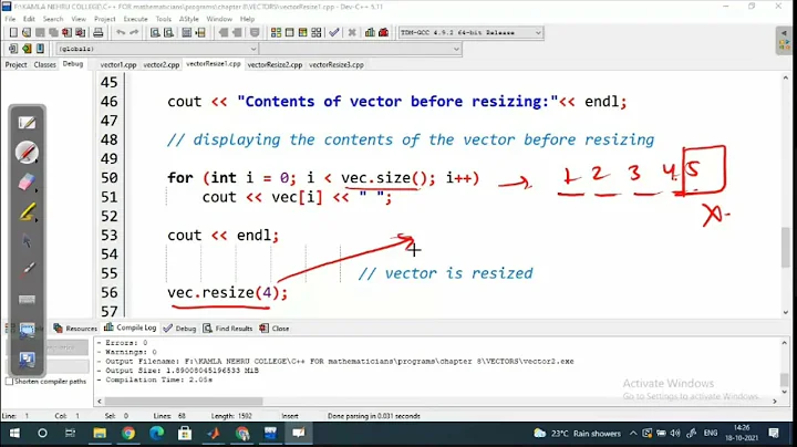 C++ lec 74 Vector Resize